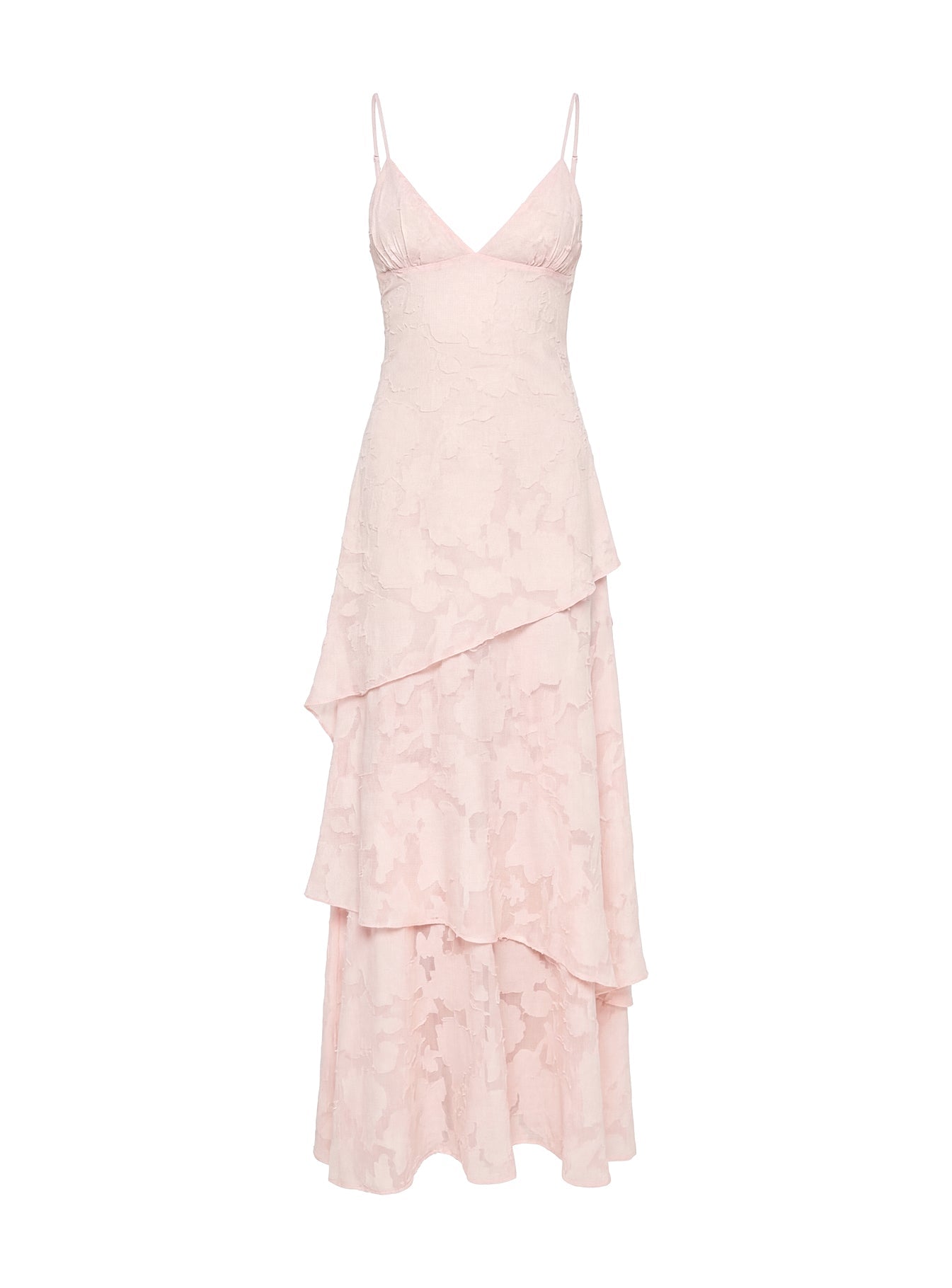Princess Polly Lower Impact Lyricah Tiered Tie Back Maxi Dress Pink